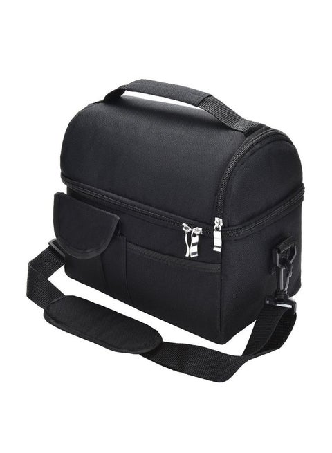 Large Capacity Insulated Keep Warm Lunch Bag Oxford Material Black 26x16x24cm