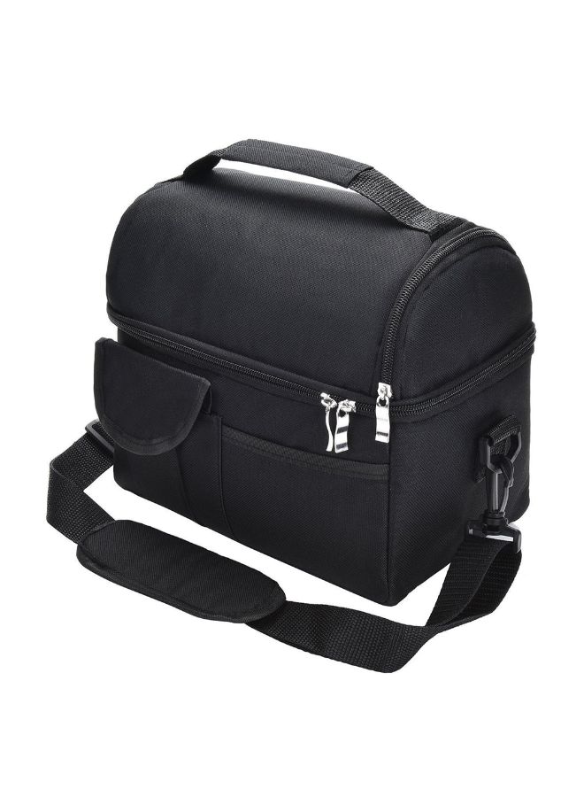 CYTHERIA - Large Capacity Insulated Keep Warm Lunch Bag Oxford Material Black 26x16x24cm - Image 1