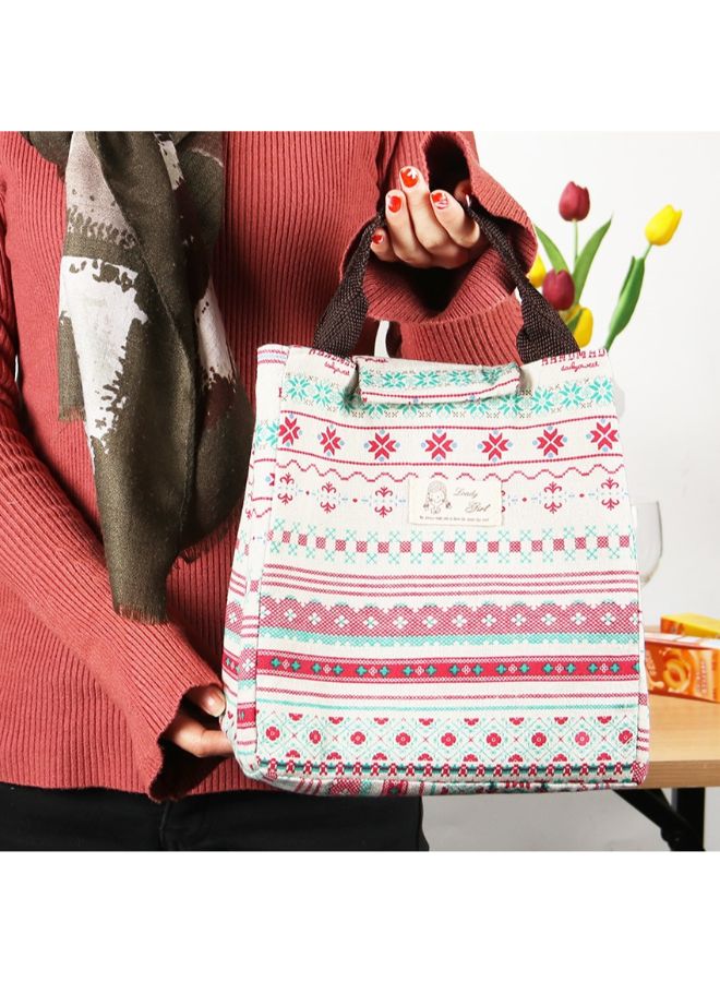 CYTHERIA Printed Insulated Canvas Lunch Bag Multicolor 23x20x16centimeter  - Image 4
