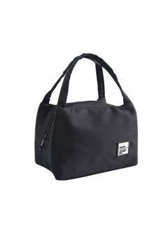 Insulated Canvas Tote Lunch Bag Cotton Black 23 x18 x 15cm - v1555395773/N23405681A_1