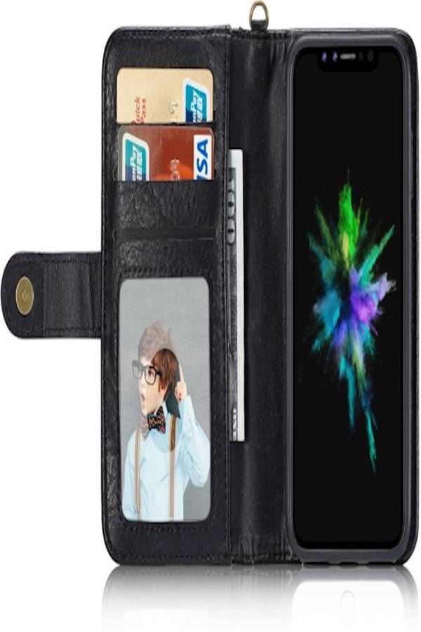 Protective Wallet Card Case Cover For Apple iPhone X/Xs Black  - Image 5