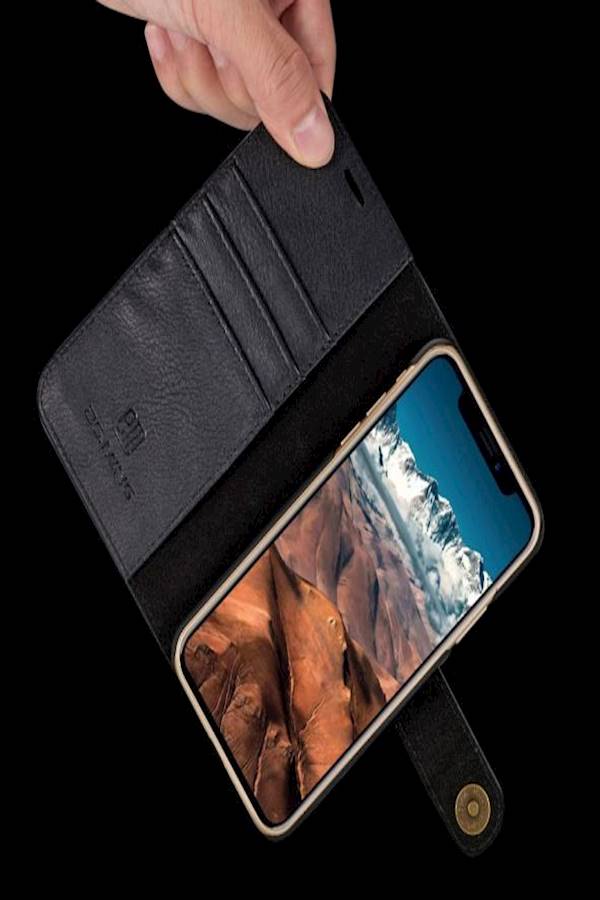 Dg مينغ غطاء حماية واق بنمط محفظة وجيب للبطاقات لهواتف أبل أيفون Xs ماكس أسود - Image 5