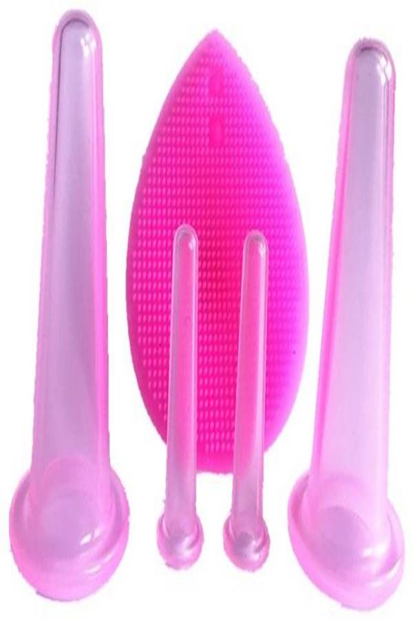 5-Pieces Silicone Face Cupping Set Pink - Image 1