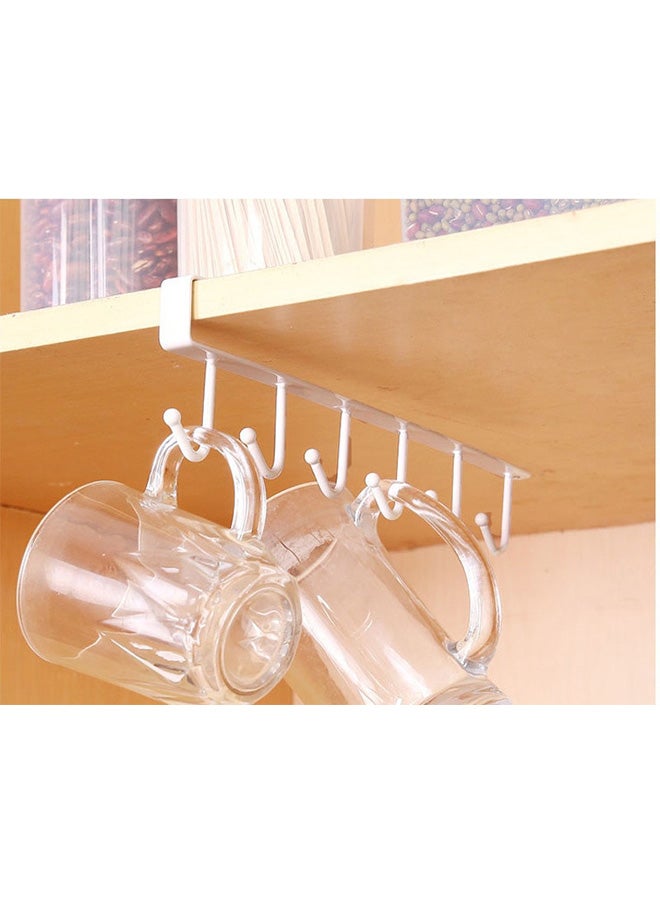 CYTHERIA - Cupboard Hanging Hook Rack Holder White 26 x 6.5 x 2.2cm - Image 1