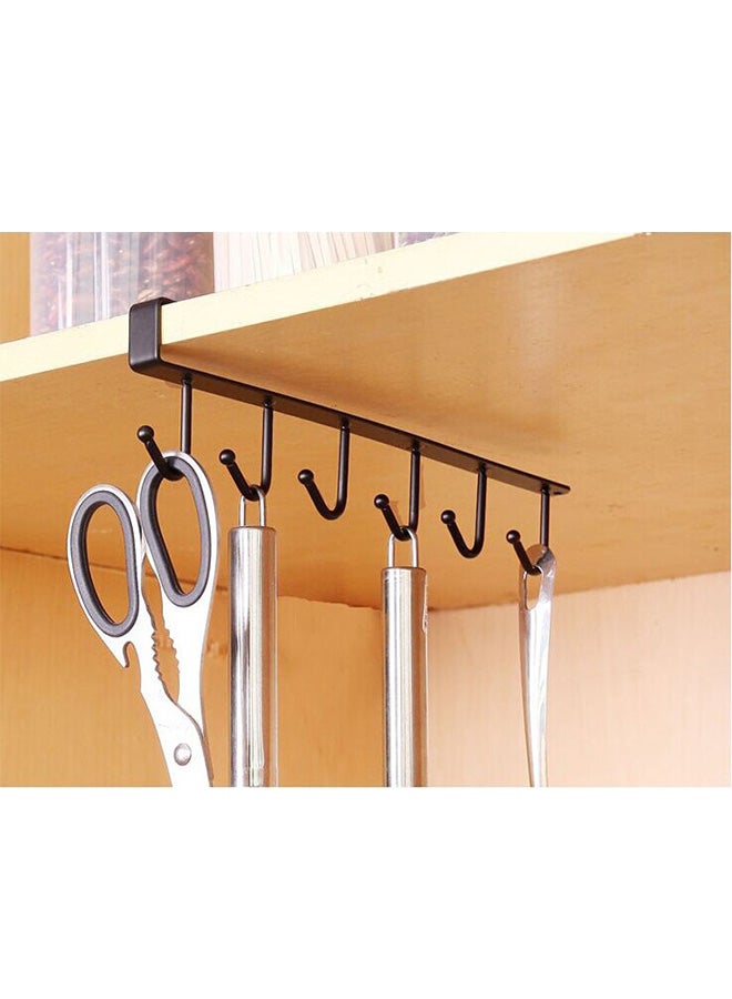 CYTHERIA Cupboard Hanging Hook Rack Holder Black 26 x 6.5 x 2.2cm  - Image 3