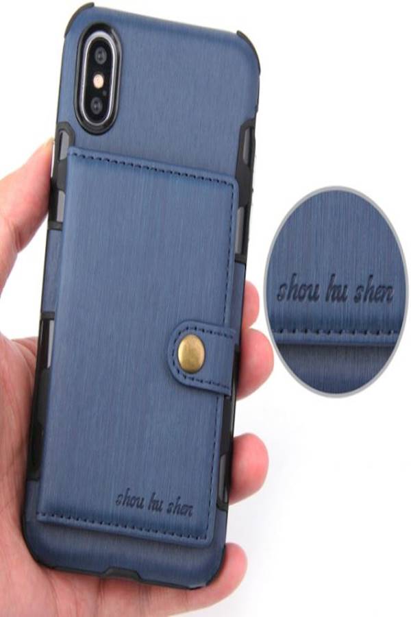 Protective Wallet Card Case Cover For  Apple iPhone Xs Max Blue  - Image 4