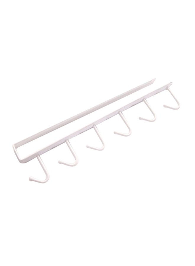 CYTHERIA - Cupboard Hanging Hook Rack Holder White 26 x 6.5 x 2.2cm - Image 1