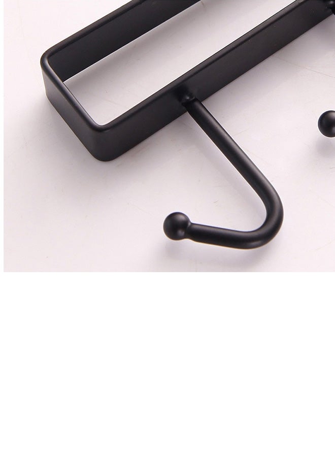 CYTHERIA Cupboard Hanging Hook Rack Holder Black 26 x 6.5 x 2.2cm  - Image 2