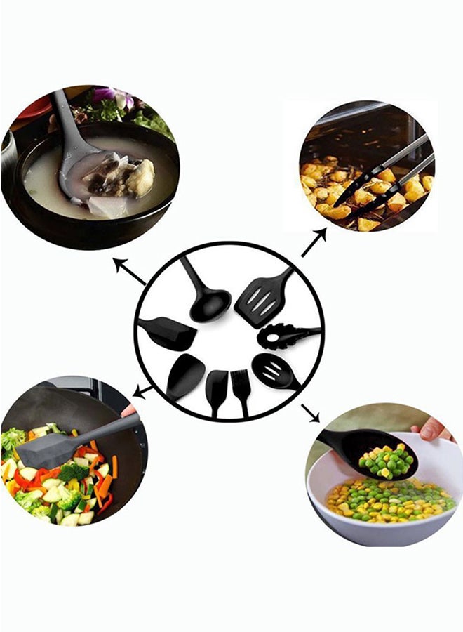 Silicone 10-Piece Kitchen Utensils Black 0.8kg  - Image 3