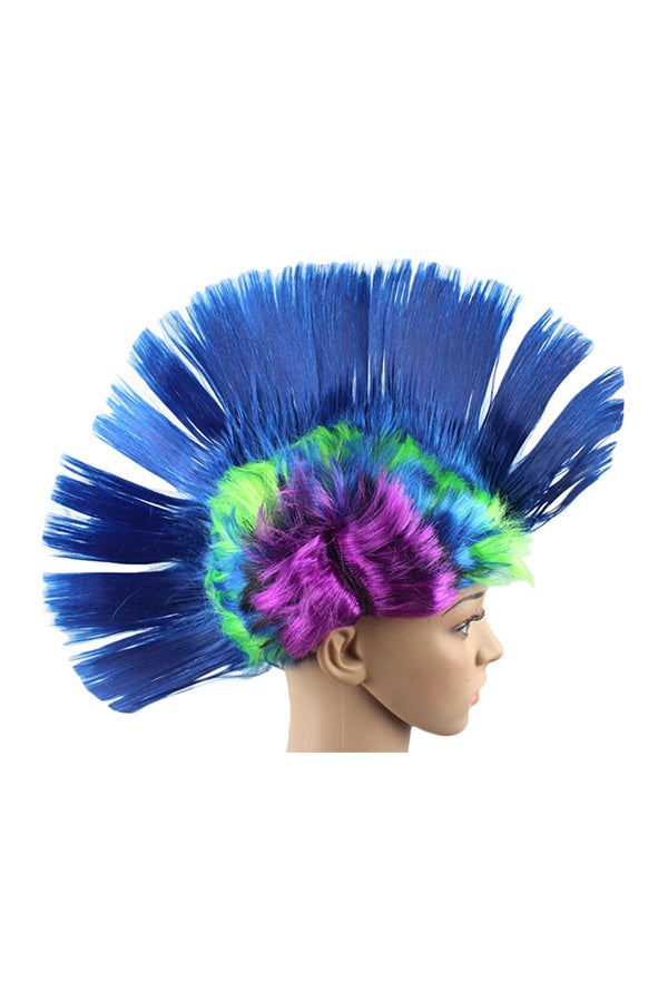 Voberry Hallowmas Masquerade Punk Mohawk Mohican Hair Wig Multicolour 1x1x1cm - Image 1