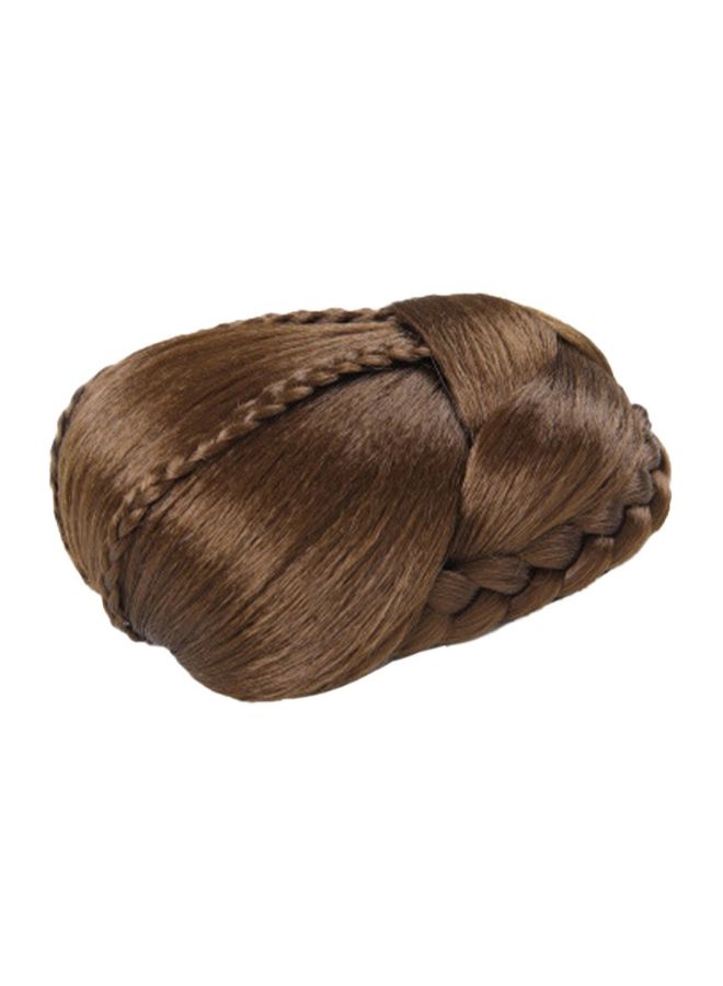 Voberry Hair Braided Wig BuN Brown 13x10x6cm - Image 3