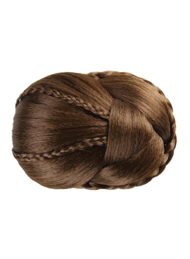 Voberry Hair Braided Wig BuN Brown 13x10x6cm - Image 2