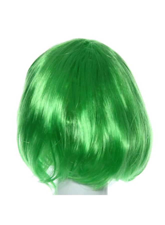 Voberry Masquerade Small Roll Bang Short Straight Hair Wig Green 27x15x1cm - Image 3