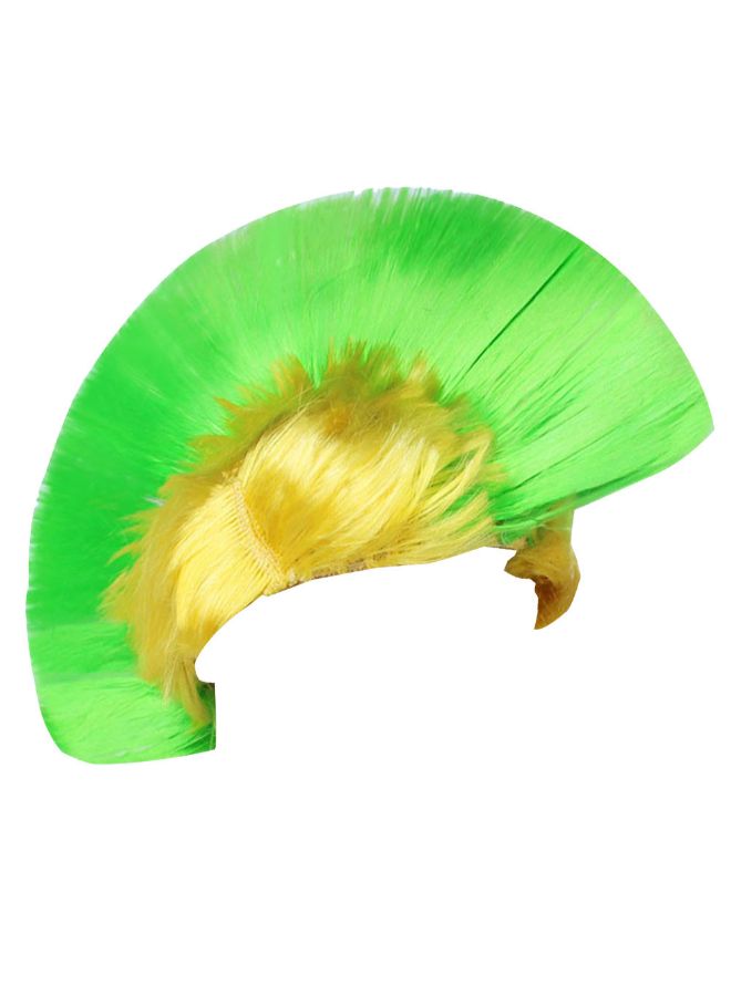 Voberry Hallowmas Masquerade Punk Mohawk Mohican Hair Wig Yellow/Green 1x1x1cm - Image 3