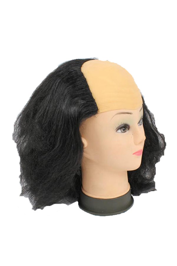 فوبيري شعر مستعار بجزء أصلع ومناسب للحفلات التنكرية أسود 10x10x5سم - Image 1