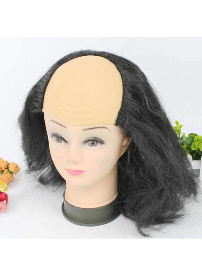 فوبيري شعر مستعار بجزء أصلع ومناسب للحفلات التنكرية أسود 10x10x5سم - Image 4