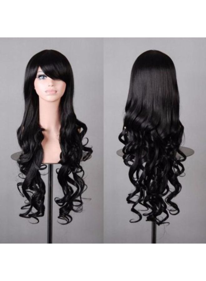Voberry Cosplay Party Long Wavy Curly Wig Black 1x1x1cm - Image 2
