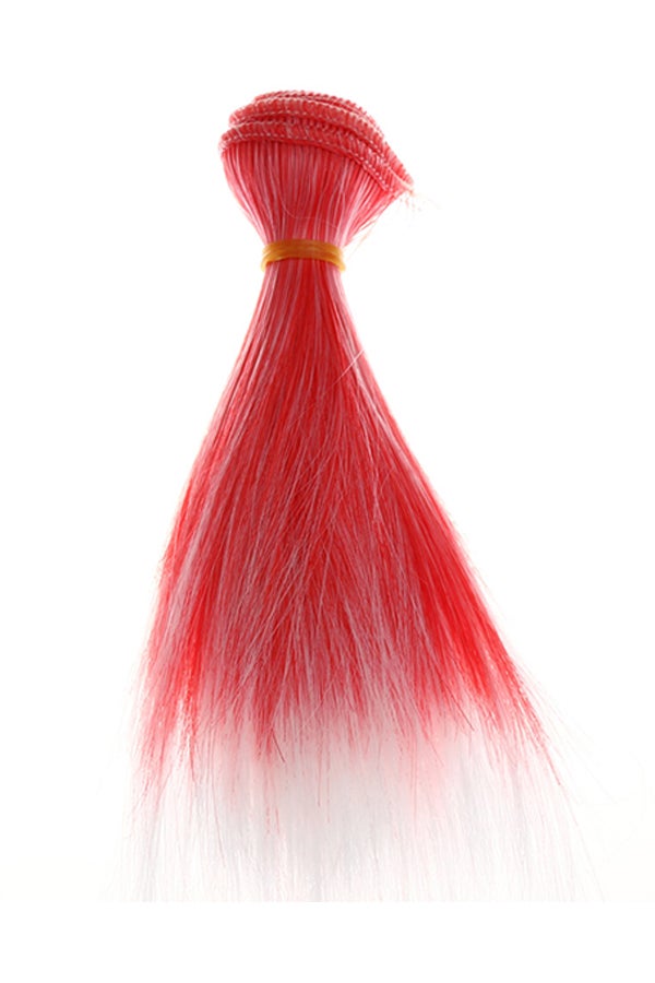 فوبيري شعر مستعار عصري وقصير وبقصة مستقيمة أبيض/أحمر 1x1x1سم - Image 1