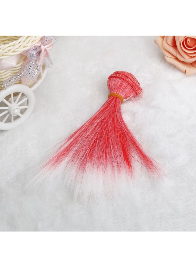 فوبيري شعر مستعار عصري وقصير وبقصة مستقيمة أبيض/أحمر 1x1x1سم - Image 2