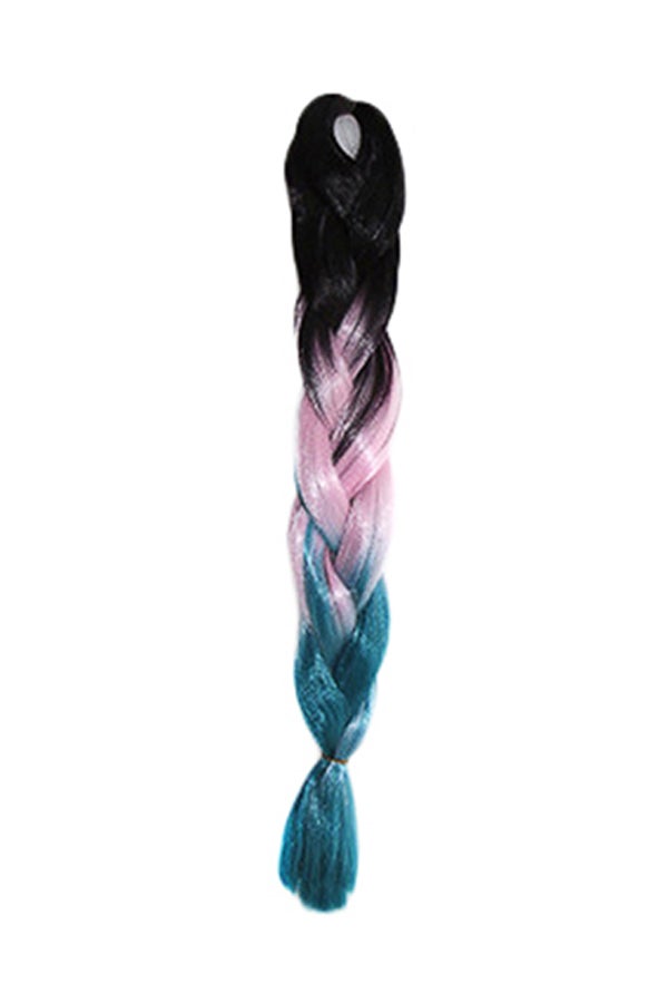 Voberry Gradient Small Braid Pigtail Wig Multicolour 1x1x1cm