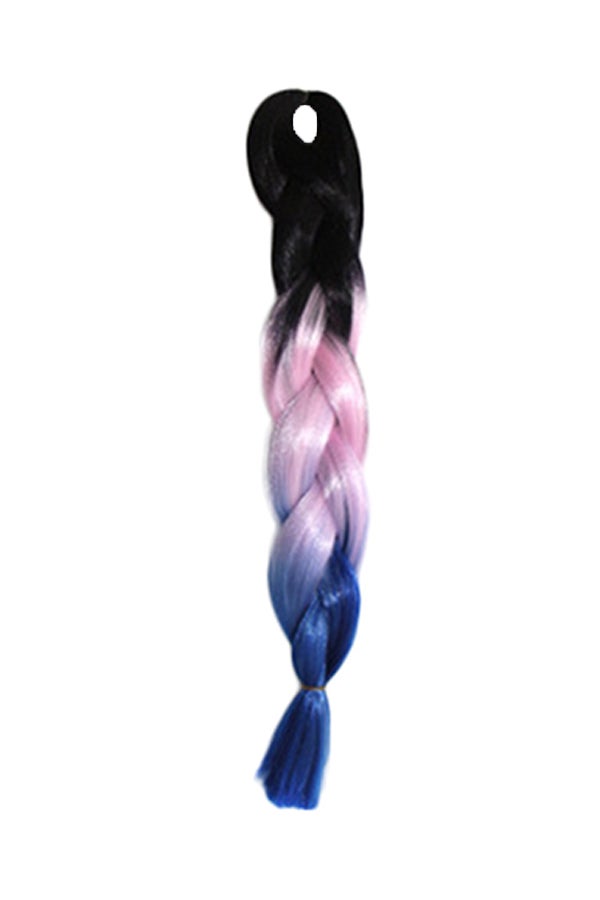 Voberry Gradient Small Braid Pigtail Wig Multicolour 1x1x1cm