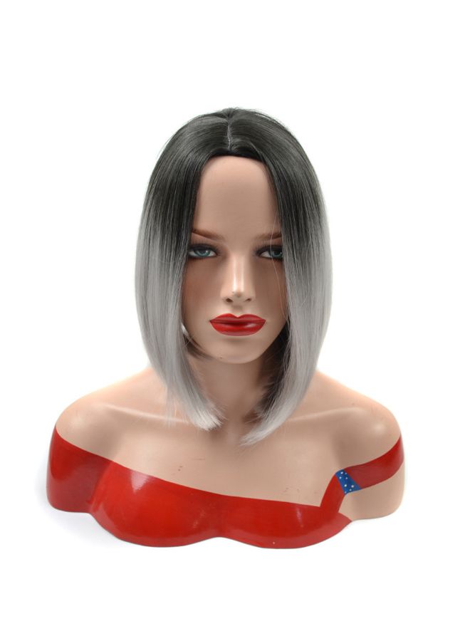 Voberry Short Sub-section Gradient Wig Silver Grey 1x1x1cm - Image 3