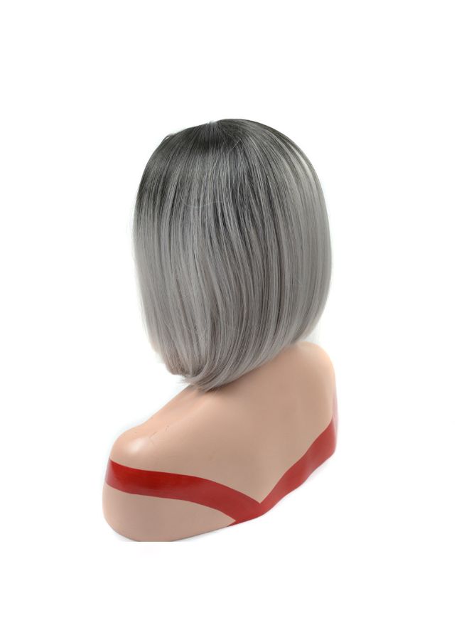 Voberry Short Sub-section Gradient Wig Silver Grey 1x1x1cm - Image 5