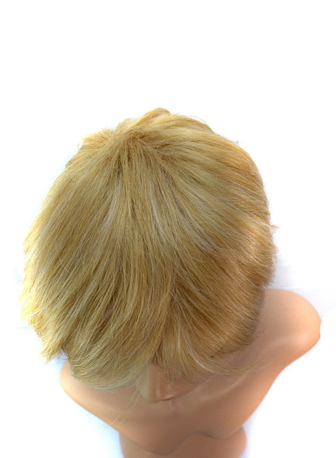 فوبيري شعر مستعار قصير ومجعد وقليل الكثافة بلوند 1x1x1سم - Image 1