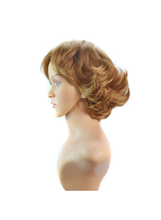 Voberry Curly Short Hoods Micro Volume Wig Brown 1x1x1cm - Image 3