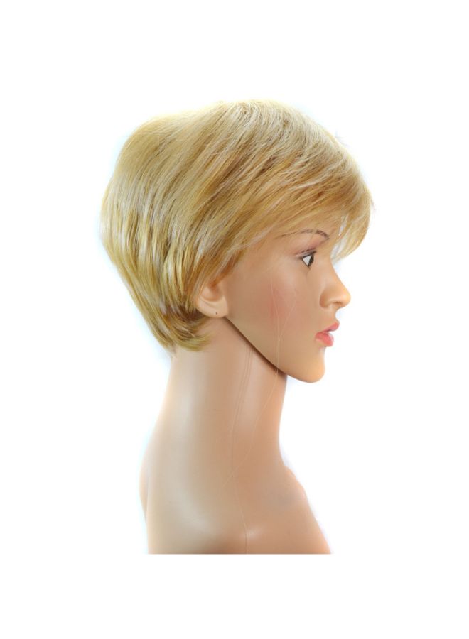 فوبيري شعر مستعار قصير ومجعد وقليل الكثافة بلوند 1x1x1سم - Image 5