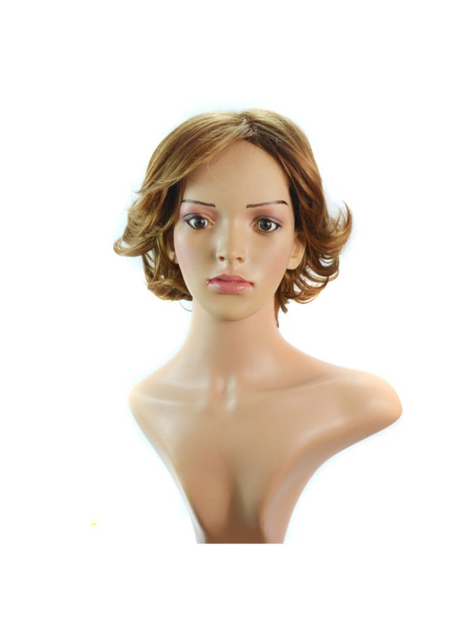 Voberry Curly Short Hoods Micro Volume Wig Brown 1x1x1cm - Image 2