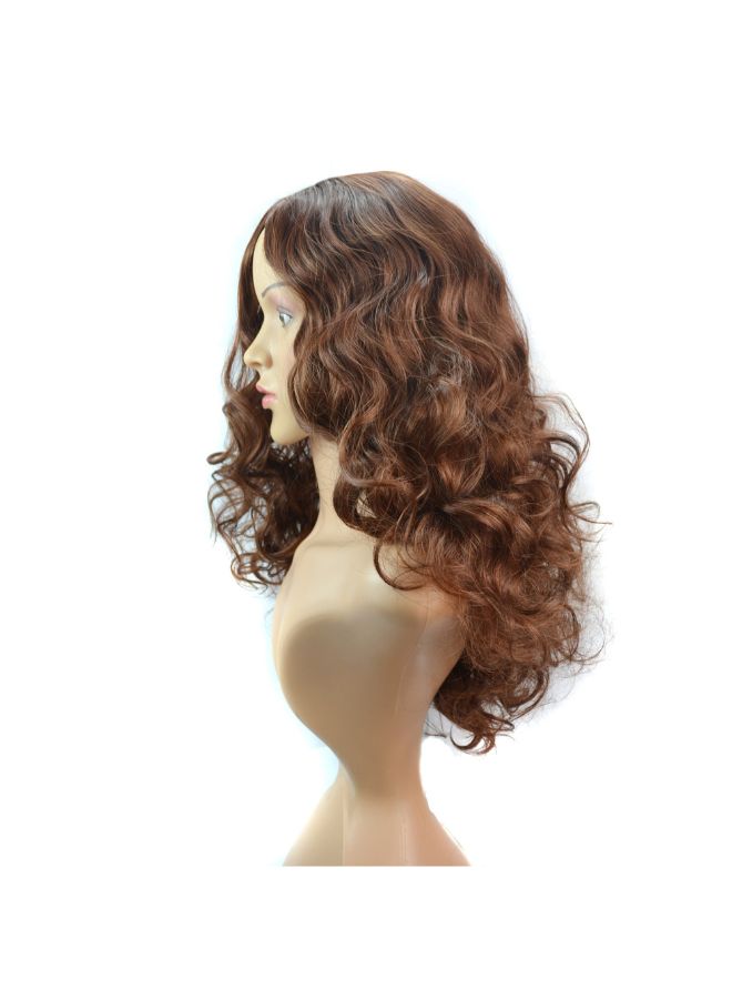 Voberry Long Curly Hair Wig Brown 31x22x5cm - Image 5