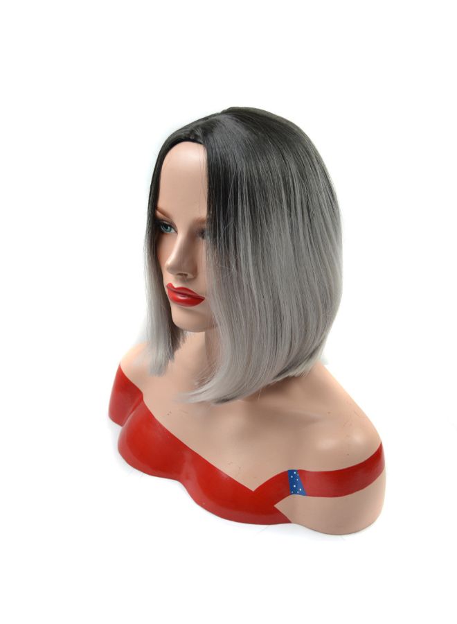 Voberry Short Sub-section Gradient Wig Silver Grey 1x1x1cm - Image 4