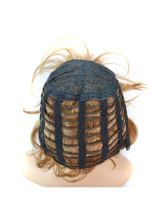 Voberry Curly Short Hoods Micro Volume Wig Brown 1x1x1cm - Image 5