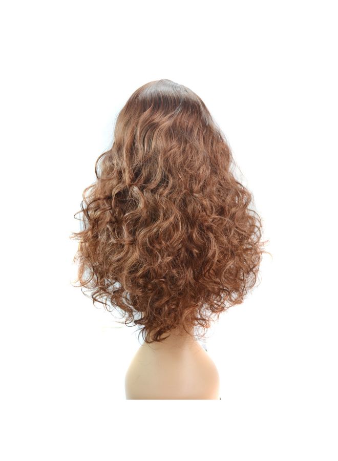 Voberry Long Curly Hair Wig Brown 31x22x5cm - Image 2