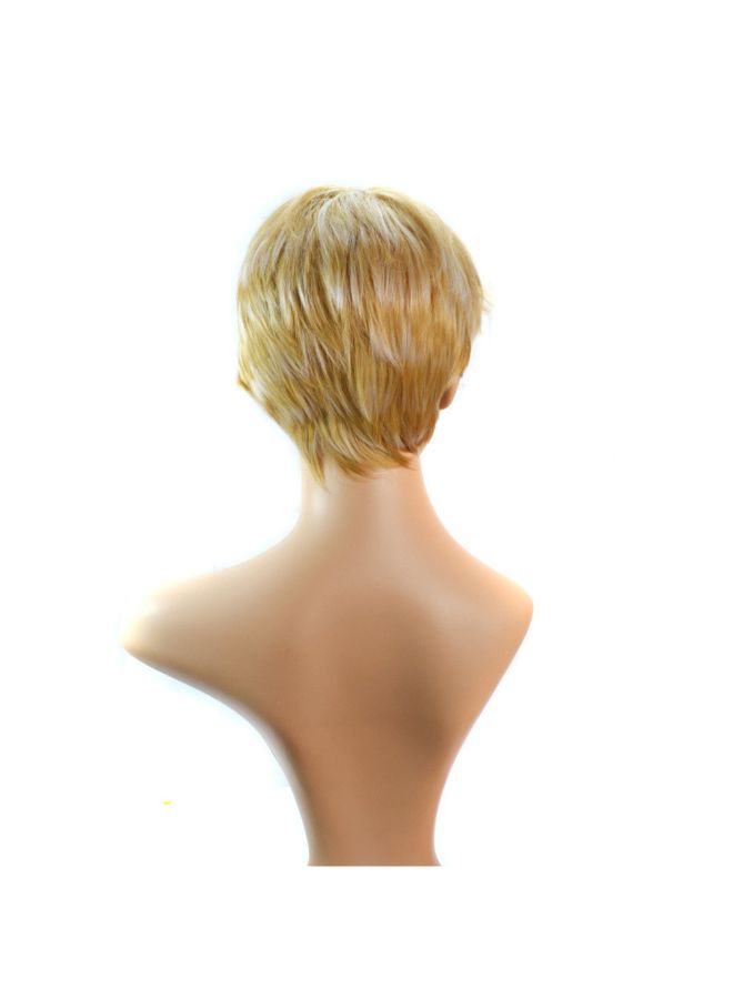 فوبيري شعر مستعار قصير ومجعد وقليل الكثافة بلوند 1x1x1سم - Image 4