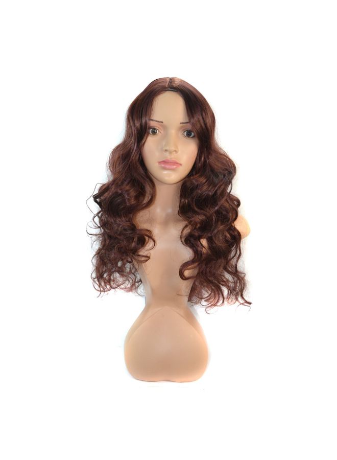 Voberry The Sub-fluffy Long Curly Hair Wig Brown 1x1x1centimeter - Image 2