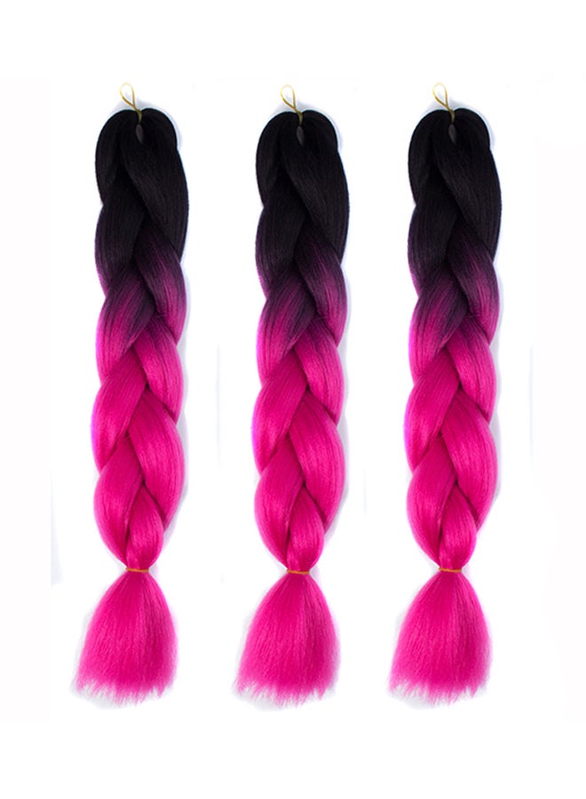 شعر مستعار مموج على شكل ضفيرة طويلة متدرجة للحفلات أسود/وردي 60x4x2سم