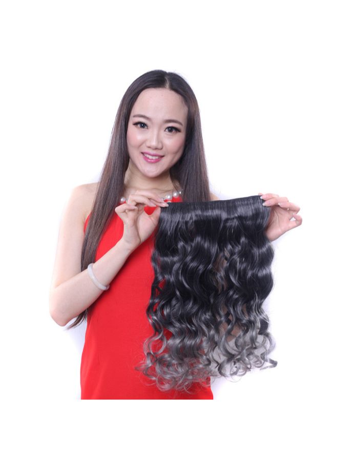 Voberry Grandma Gray Gradient Curl Hair Wig Black/Grey 1x1x1cm - Image 2