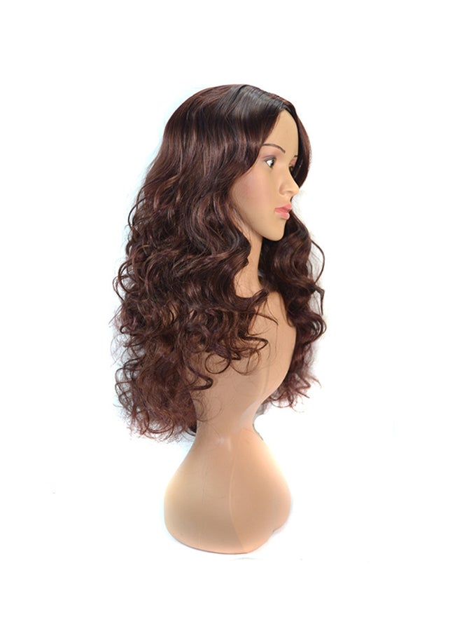 Voberry The Sub-fluffy Long Curly Hair Wig Brown 1x1x1centimeter - Image 1