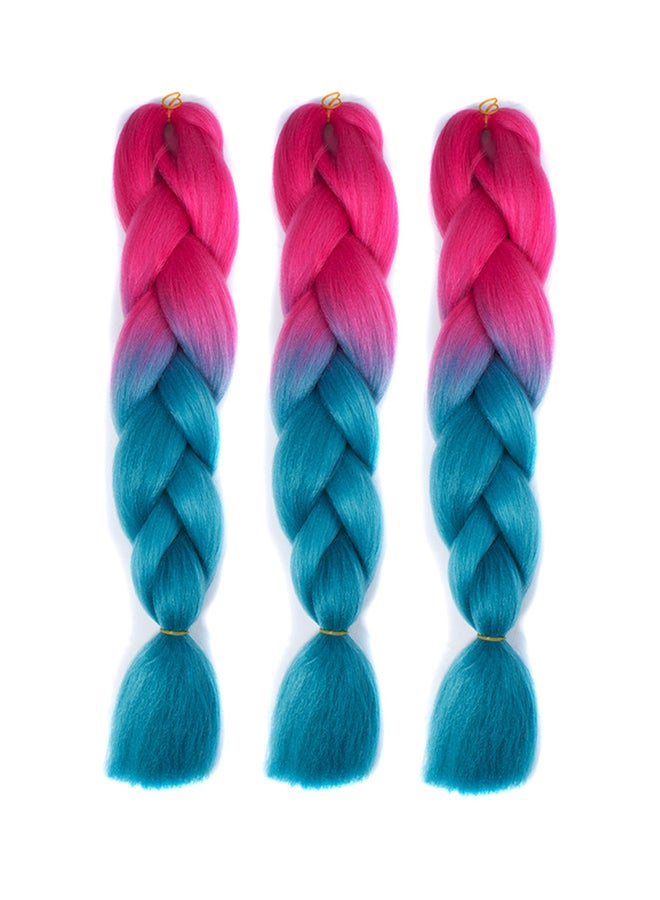 Voberry Gradient Long Braid Wavy Party Wigs Pink/Blue 60x4x2cm