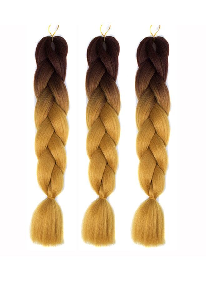 Voberry Gradient Long Braid Wavy Party Wigs Brown/Gold 60x4x2cm - Image 1