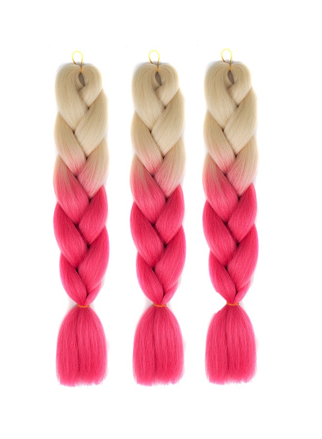 Voberry Gradient Long Braid Wavy Party Wigs Beige/Pink 60x4x2cm