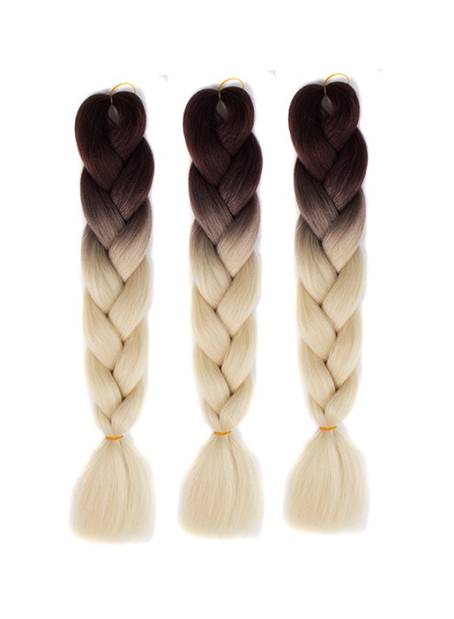 Voberry Gradient Long Braid Wavy Party Wigs Brown/Beige 60x4x2cm