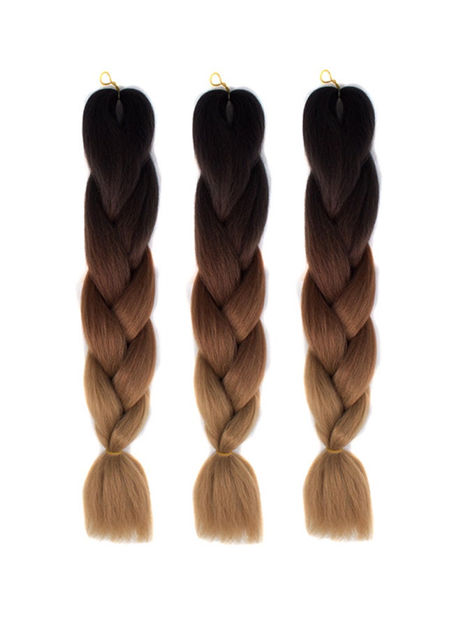 Voberry Gradient Long Braid Wavy Party Wigs Black/Brown 60x4x2cm