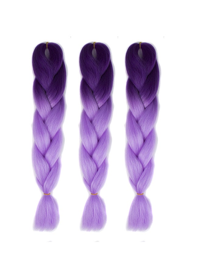Voberry Gradient Long Braid Wavy Party Wigs Purple 60x4x2cm - Image 1
