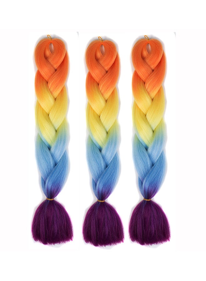 Voberry Gradient Long Braid Wavy Party Wigs Multicolour 60x4x2cm