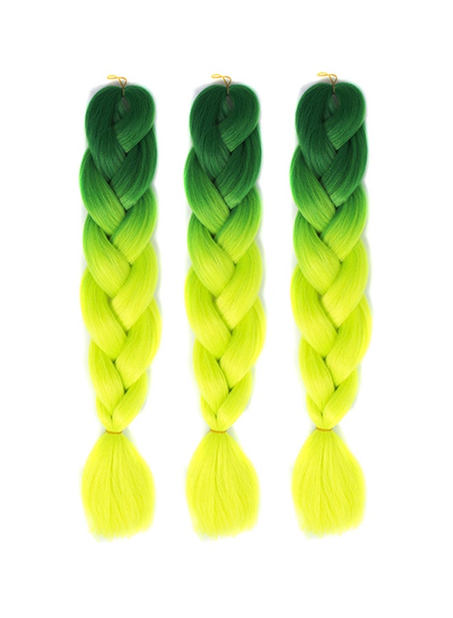 Voberry Gradient Long Braid Wavy Party Wigs Green/Yellow 60x4x2cm