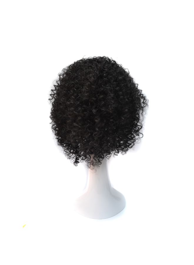 Voberry Sprial Spring Curls Kinky Synthetic Lace Wig Black 50x25x25cm - Image 2