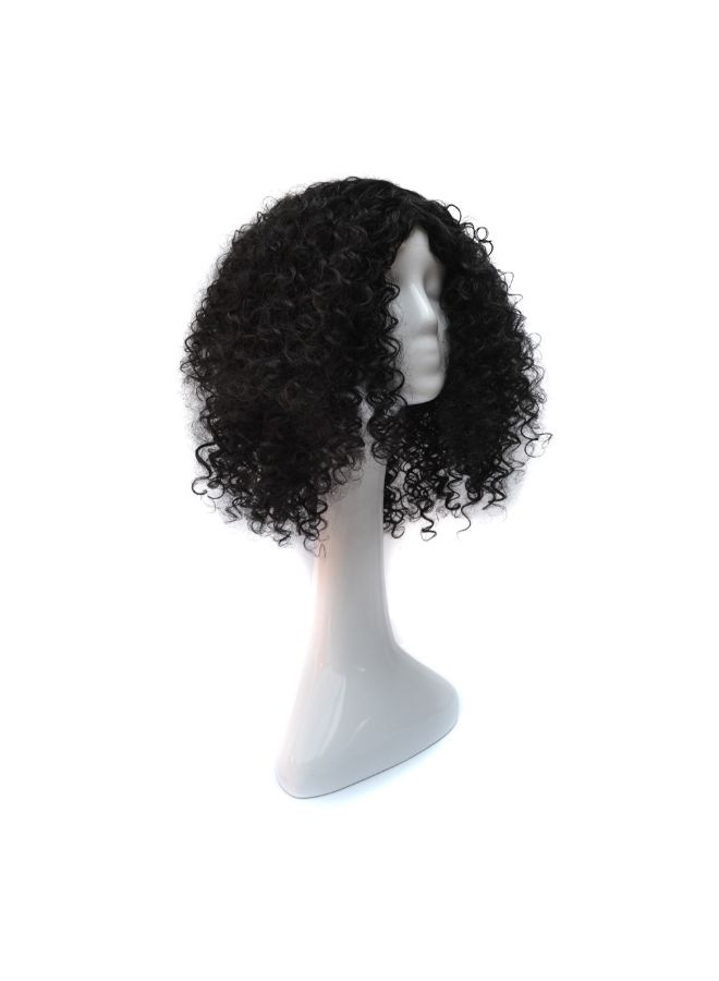 Voberry Sprial Spring Curls Kinky Synthetic Lace Wig Black 50x25x25cm - Image 3